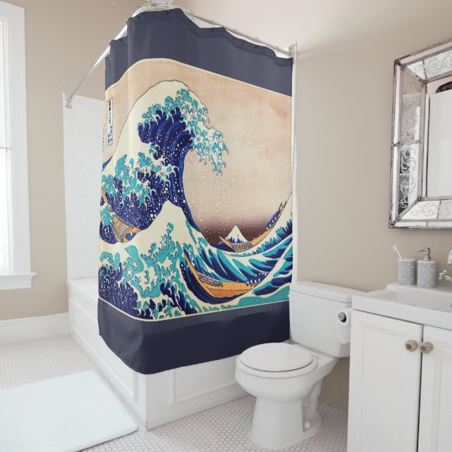 Great Wave Off Kanagawa Vintage Japanese Print Art (In Situ)