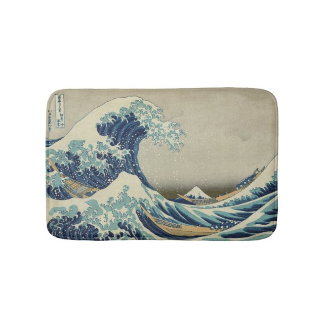 Great Wave Off the Coast of Kanagawa by Hokusai Bath Mat (Front)