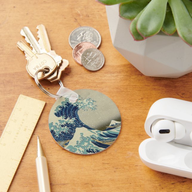 Great Wave Off the Coast of Kanagawa by Hokusai Keychain (Desk)