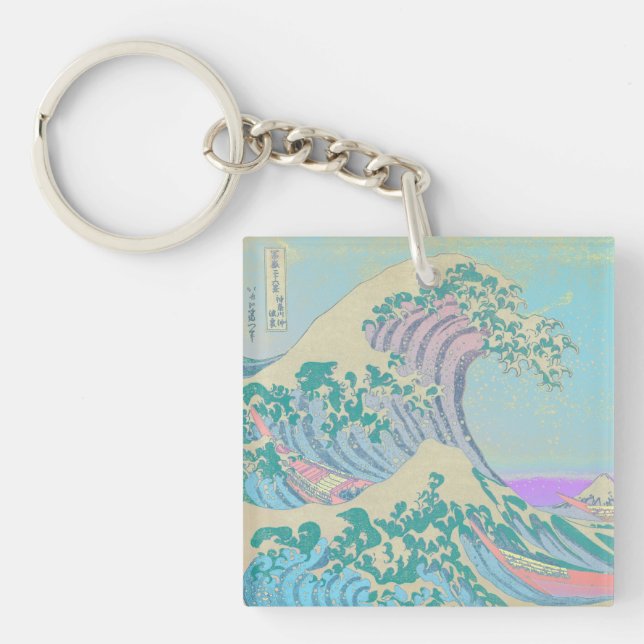 Great Wave Pastel Key Ring (Front)