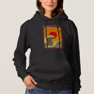 Great Wave Rising Sun Japan Japanese Vaporwave Hoodie