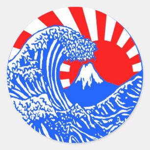 Great Wave & Rising Sun Stickers