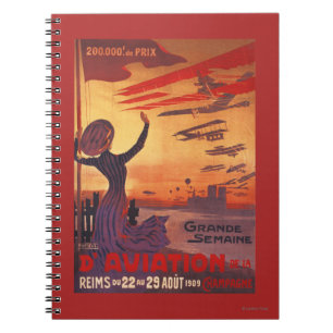Great Week of Aviation - Woman Waving Poster Notebook