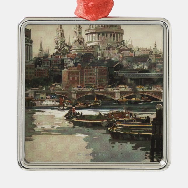 Great Western Railway St. Paul's Travel Poster Metal Ornament (Front)