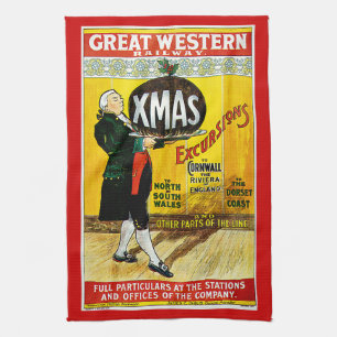 Great Western Railway Xmas Excursions Kitchen Towel