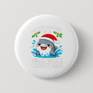 Great White Christmas Shark Funny Santa Holiday Pu 2 Inch Round Button
