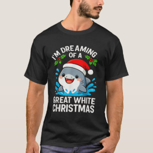 Great White Christmas Shark Funny Santa Holiday Pu T-Shirt