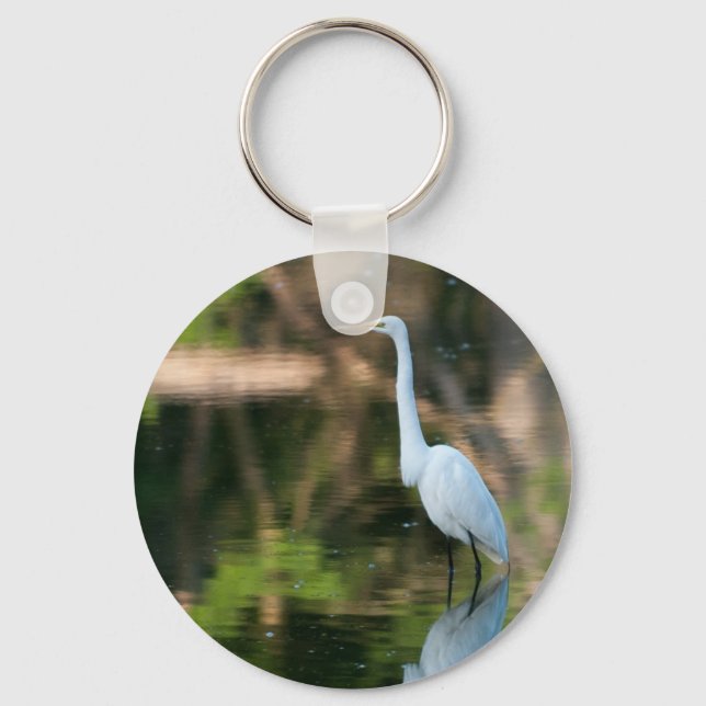 Great White Egret Keychain (Front)