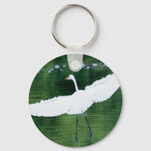 Great White Egret Keychain