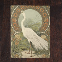 Great White Egret Ornithological Bohemian Poster 
