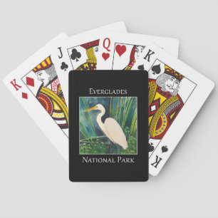 Great white egret standing in the Everglades Playing Cards