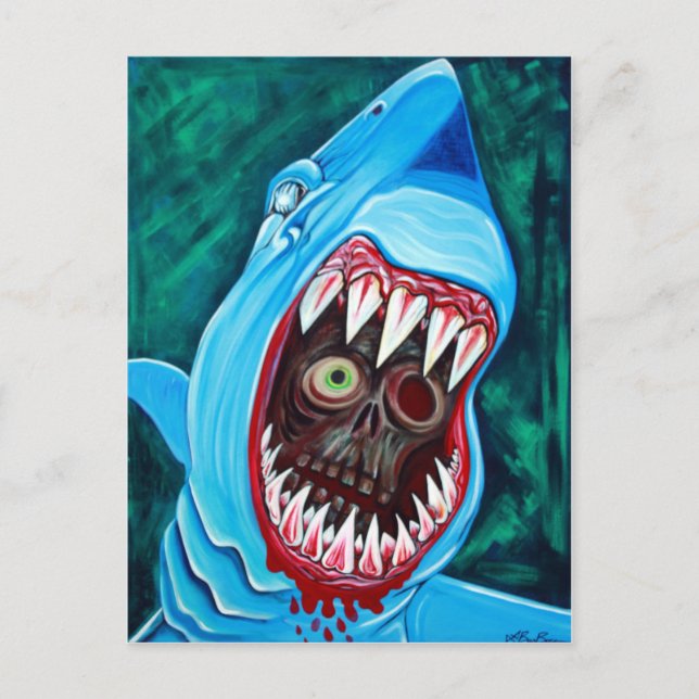 Great White Gobstopper - Shark VS Zombie Postcard (Front)