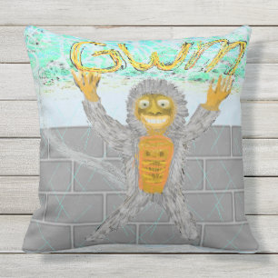 GREAT White Monkey Throw Pillow