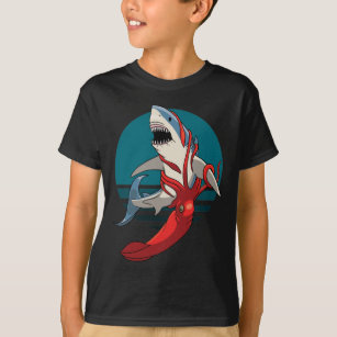 Great White Shark and Giant Squid T-Shirt
