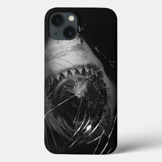 Great white shark attack phone cover under ocean (Back)