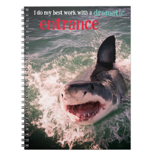 Great white shark breaching notebook