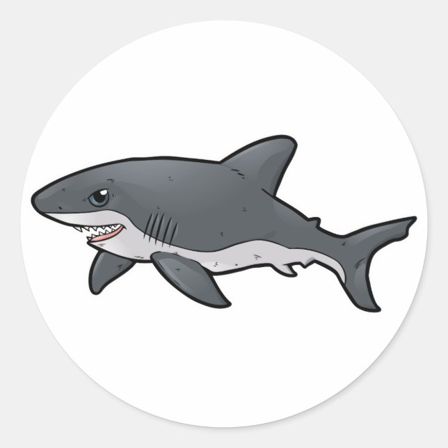 Great White Shark Classic Round Sticker (Front)