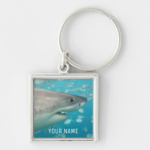 Great White Shark Close Up Underwater Australia Keychain