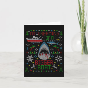 Great White Shark Fishing Ugly Christmas Sweater P Card