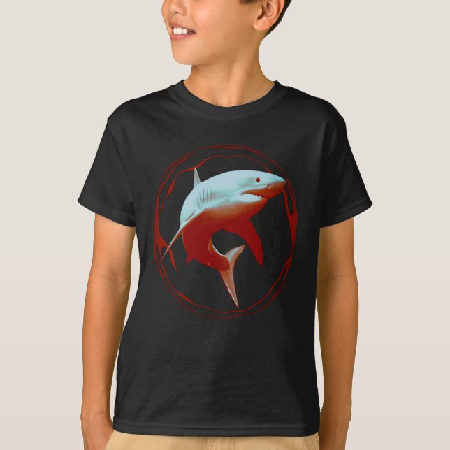 Great White Shark Graphic Design T-Shirt (Front)