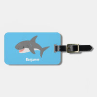 Great white shark happy cartoon illustration