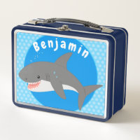 Great white shark happy cartoon illustration