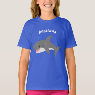 Great white shark happy cartoon illustration T-Shirt