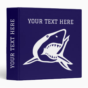 Great white shark illustration personalized binder