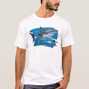 Great White Shark in Habitat T-shirt
