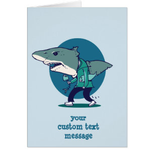 great white shark man walking funny cartoon