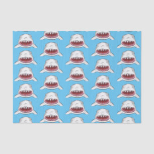 Great white shark mean cartoon illustration tissue paper