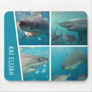Great White Shark Ocean Australia Photo Collage Mouse Pad
