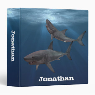 Great White Shark Ocean Personalized Binder