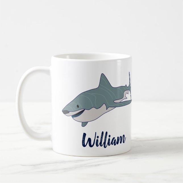 Great White Shark Personalized Coffee Mug (Left)