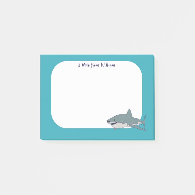 Great White Shark Personalized Post-it Notes (Front)