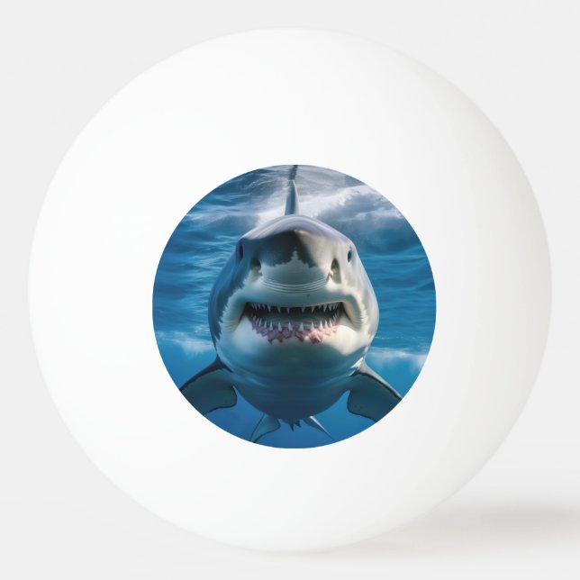 Great White Shark Ping Pong Ball (Front)