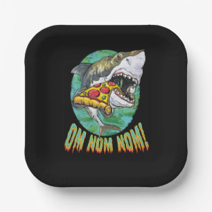 Great White Shark Pizza Paper Plate