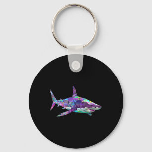 Great White Shark Polygon Fishing Scuby Diving Sha Keychain