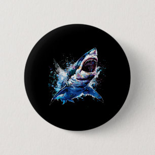 Great White Shark Scuby Diving Fishing Shark Lover 2 Inch Round Button
