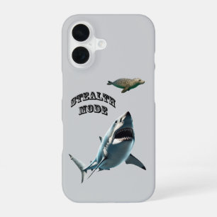 Great White Shark Stalking a Seal Underwater URM iPhone 16 Case