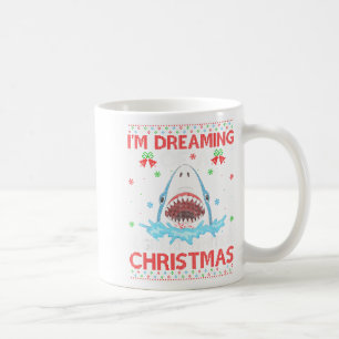 Great White Shark Ugly Xmas Sweater Shark Fishing  Coffee Mug