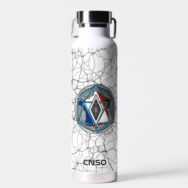 GREAT WHITE STEEL LUXURY RADIO WATER BOTTLE (Front)