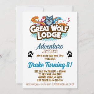 Great Wolf Lodge Birthday Invitation