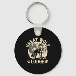 Great Wolf Lodge Howling Wolf Full Moon Nature Sce Keychain