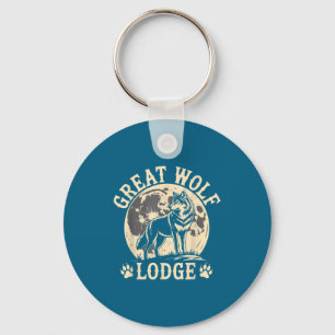 Great Wolf Lodge Howling Wolf Full Moon Nature Sce Keychain