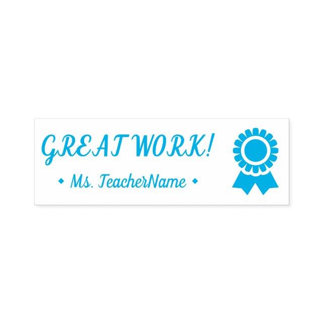 "GREAT WORK!" + Custom Educator Name Self-inking Stamp (Design)