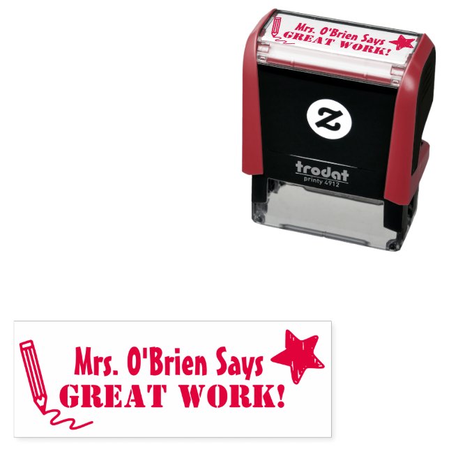 Great Work | Personalized Teachers  Self-inking Stamp (In Situ)