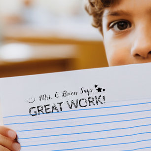 Great Work   Personalized Teachers Self-inking Stamp