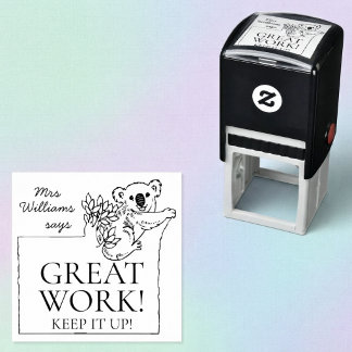 Great Work Positive Teacher Praise Koala Bear Self-inking Stamp