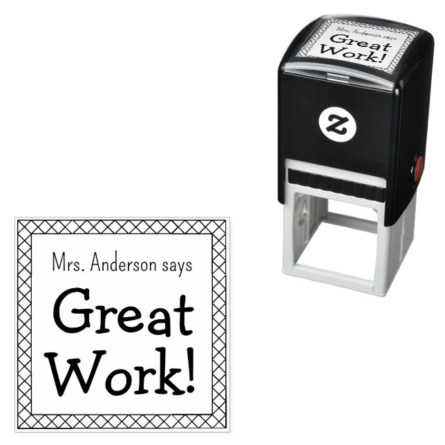 Great Work Teacher's Personalized Classroom  Self-inking Stamp (In Situ)